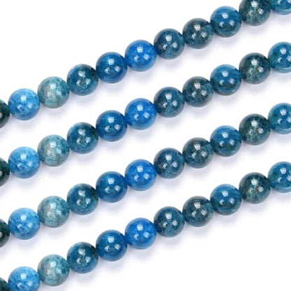 35pcs Adabele Natural Blue Apatite Gemstone 10mm Round Beads (36 Count)