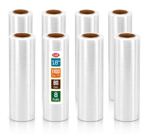 8 Pack Stretch Wrap 18 Inch 80 Gauge Shrink Wrap
