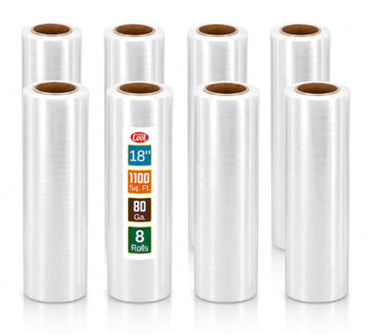 8 Pack Stretch Wrap 18 Inch 80 Gauge Shrink Wrap