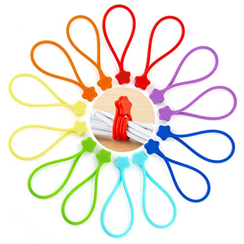Reusable Silicone Magnetic Cable Ties (14 Count)