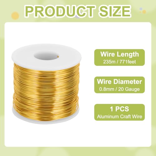 20 Gauge Anodized Aluminum Craft Wire Bendable Bonsai Training Wire 771 Feet 0.8mm for Sculpting Crafts Wreath Floral Beading Jewelry Making