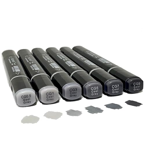 6 Pack Grey Gray Alcohol Markers (6 Count)