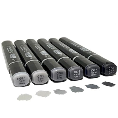 6 Pack Grey Gray Alcohol Markers (6 Count)