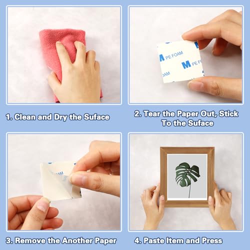 150Pcs Double Sided Foam Tape Sticky Mounting Pads for Wall Crafts (150 Count)