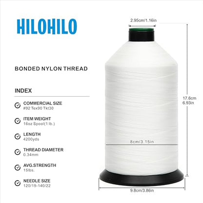 Extra Strong Bonded Nylon Thread #92 Tex90