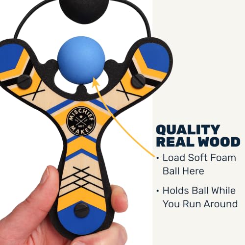 Mischief Maker® Wooden Slingshot for Kids with Soft Foam Balls (4 Count)