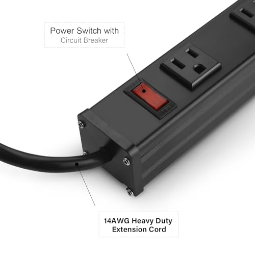 Long Heavy Duty Metal Power Strip