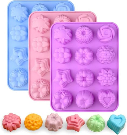 3 Pack Flower Molds Silicone