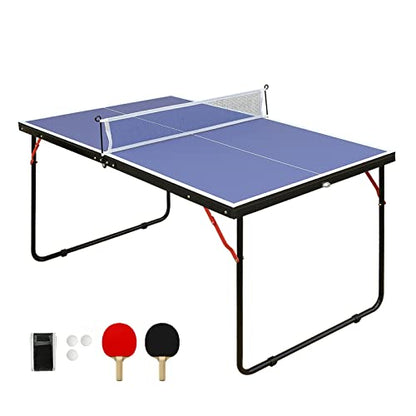 4.5FT/8FT/9FT Mid-Size Table Tennis Table (Blue, 4.5FT)