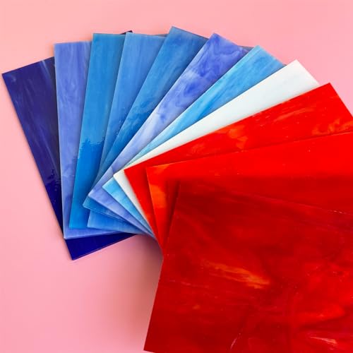 12 Sheets Red+Blue Stained Glass Sheets (12 Count)
