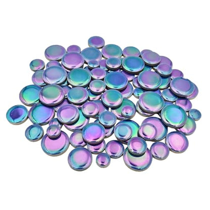 200g Iridescent Round Mosaic Tiles for Crafts Bulk