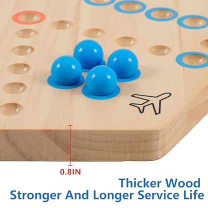 Large 20 inches Wood Wahoo Marble Board Game 2 Sided Game 2