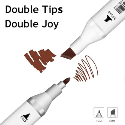 6pcs Brown Alcohol Markers Set (6 Count)