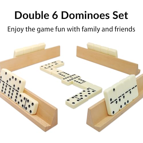 Dominos Set for Adults with 4 Wooden Racks