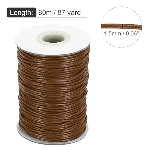 Waxed Cord 1.5mm Waxed Thread 87 Yard Wax String Leather Cord for Bracelet Making