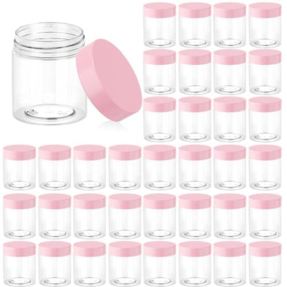 36 Pack 3 OZ Plastic Jars Clear Cosmetic Container with Lids (36 Count)