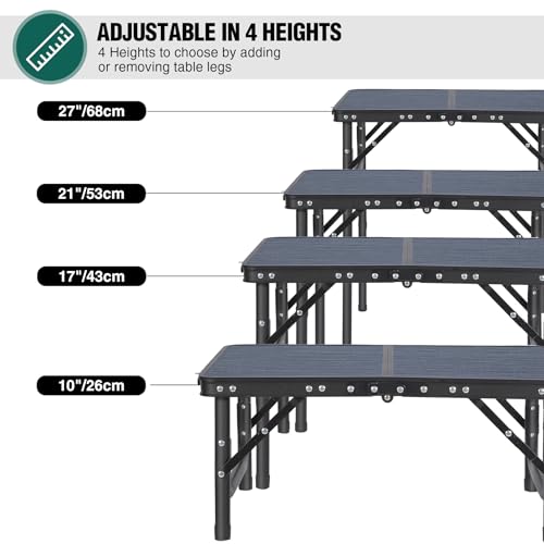 Small Folding Table Adjustable Height