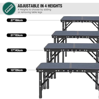 Small Folding Table Adjustable Height