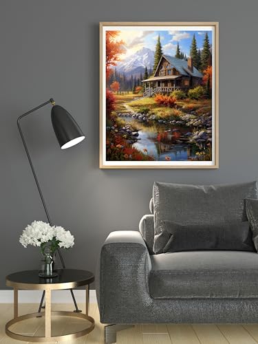 14CT Counted Cross Stitch Kits for Adults Mountain Flowers Advanced Stamped Cross Stitch Kits for Adults