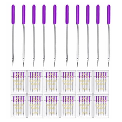 60 Pieces Sewing Machine Needles Universal Regular Point Machine Needles for Home Sewing Machine Compatible with Singer (60 Count)