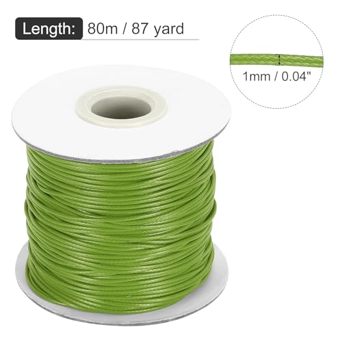 Waxed Cord 1mm Waxed Thread 87 Yard Wax String Leather Cord for Bracelet Making