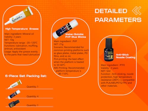 Essential 3D Printing Accessories Kit Includes 3D Printer Glue Sticks Adhesive for Hot Bed
