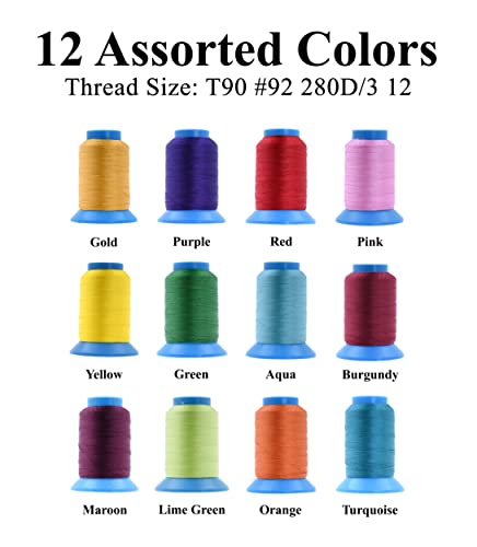 Size 92 280D T90 12 Vibrant Bonded Nylon Thread