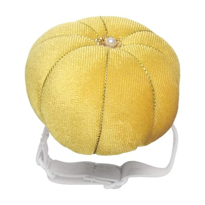 Wrist Pin Cushion Wristband Sewing Pincushion Polyester Pin Holder Wearable Pumpkin Shaped Needles Wristband for Sewing Quilting Needlework DIY Crafts