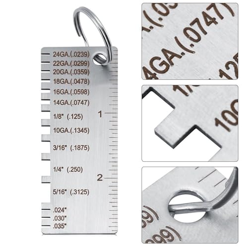 Wire Metal Sheet Thickness Gauge Stainless Steel Welding Gage Plated Size Inspection Tool Wire Metal Sizes Thickness Gauge