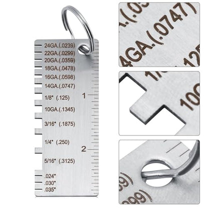 Wire Metal Sheet Thickness Gauge Stainless Steel Welding Gage Plated Size Inspection Tool Wire Metal Sizes Thickness Gauge
