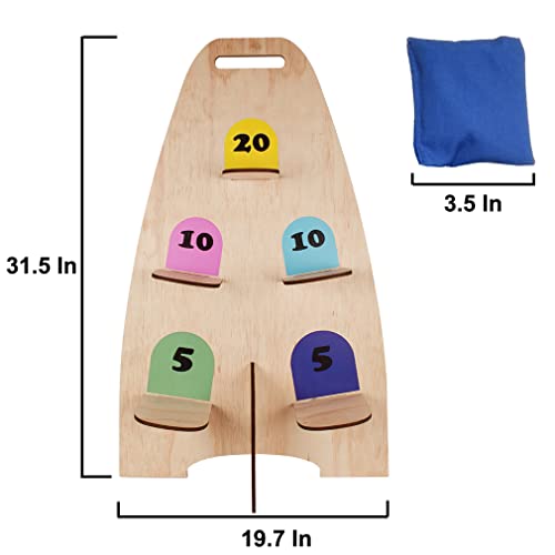Vertical Cornhole Game with 8pcs Bags Wood Bean Bag Toss Games for Kids and Adults Outdoor & Indoor Use