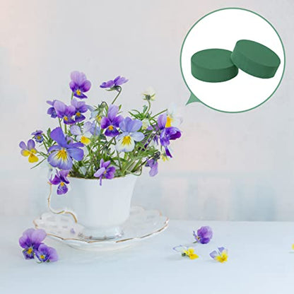 12 Pieces Round Floral Foam Wet Green Flower Foam DIY Flower Arrangement Kit for Aisle Wedding Party Decoration (12 Count)
