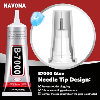 4 PCS 110ml B7000 Rhinestone Glue Clear (15.5 Fl Oz)