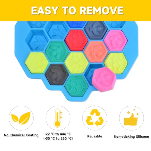 3Pcs Honeycomb Bees Silicone Molds (57 Count)