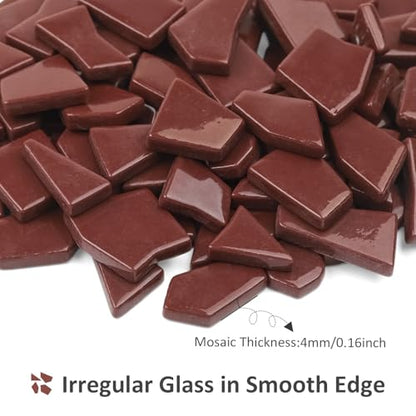 Brown Glass Mosaic Tiles for Crafts Bulk (7.05 Ounce)
