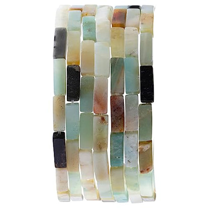 Natural Amazonite Rectangle Tube Beads 4x13mm 38cm (28 Count)