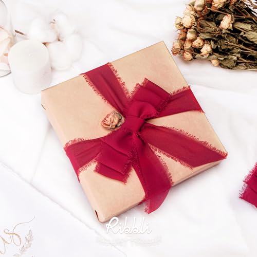 Dark Red Chiffon Ribbon 1 (60 Foot)