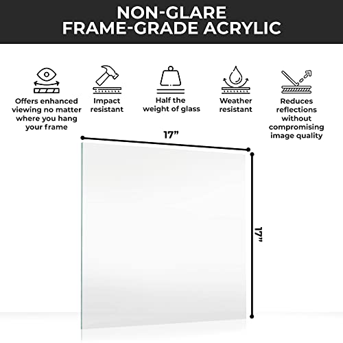 Non Glare Acrylic Replacement for 17x17 Picture Frame