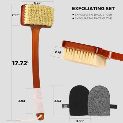 Stiff Sisal Bristles Back Scrubber Set