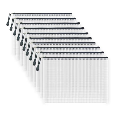 10 Pcs Zipper File Bags (10 Count)