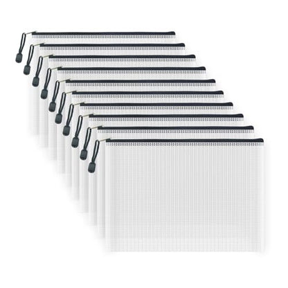 10 Pcs Zipper File Bags (10 Count)