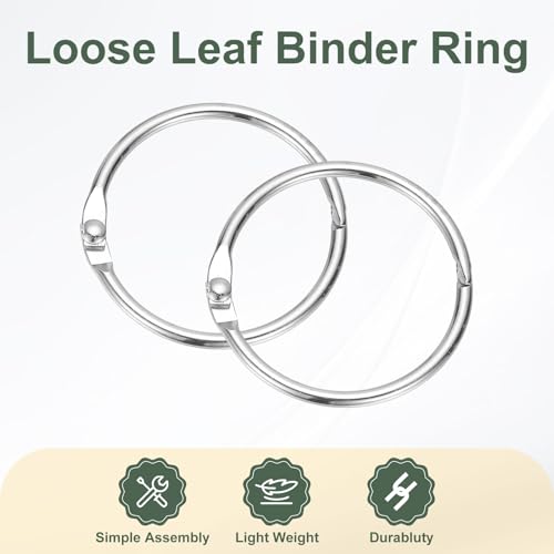 1.4" x 1.6" Loose Leaf Binder Rings (30 Count)