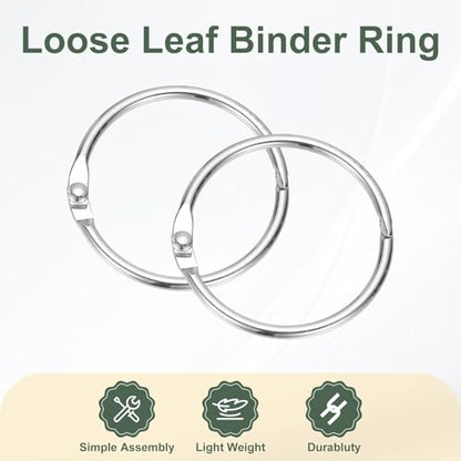 1.4" x 1.6" Loose Leaf Binder Rings (30 Count)