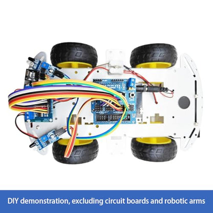 DIY Robot Smart Car Metal Chassis Kit 4WD Car Arduino Programming Kit with TT Motor Speed Encoder Learn Arduino
