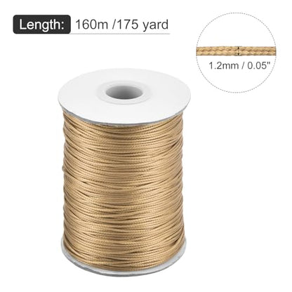 Waxed Cord 1.2mm Waxed Polyester Cord 175 Yard Wax String for Bracelet Making