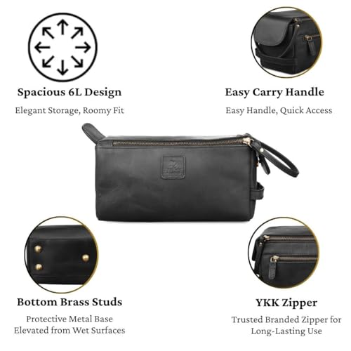 Full Grain Leather Toiletry Kit for Men & Women