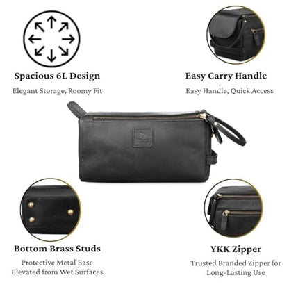 Full Grain Leather Toiletry Kit for Men & Women