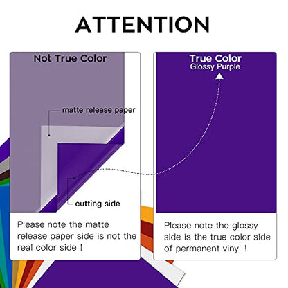 Glossy Purple Permanent Vinyl 12 Pack 12x12 Compatible with Cricut