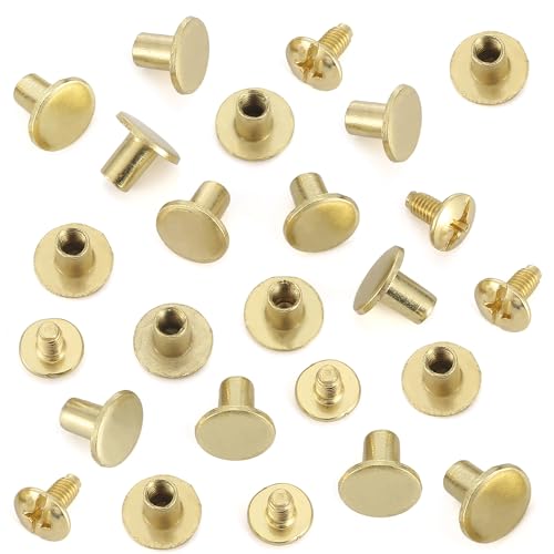 150 Sets 8MM Chicago Screws Leather Rivets for Fabric Chicago Binding Screws Buttons Metal Studs Rivets for Decorate and Repair Belts Bags Shoes Purse Dog Collar Leather Craft