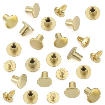 150 Sets 8MM Chicago Screws Leather Rivets for Fabric Chicago Binding Screws Buttons Metal Studs Rivets for Decorate and Repair Belts Bags Shoes Purse Dog Collar Leather Craft